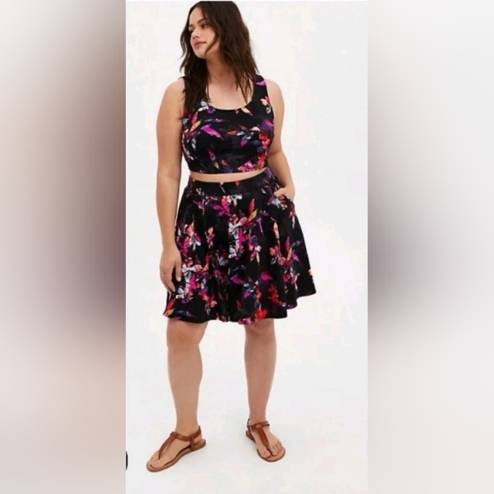Torrid Multicolor Floral Skirt Set